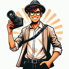 vector image of photographer on white background