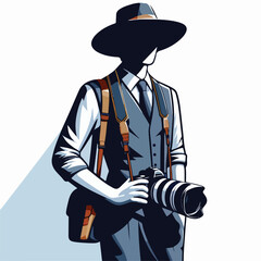 vector image of photographer on white background