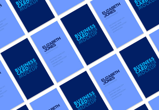 Vertical Business Card Mockup on Clean Background for Branding and Stationery Design