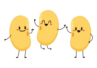 Soybean vector. Soybean character design.