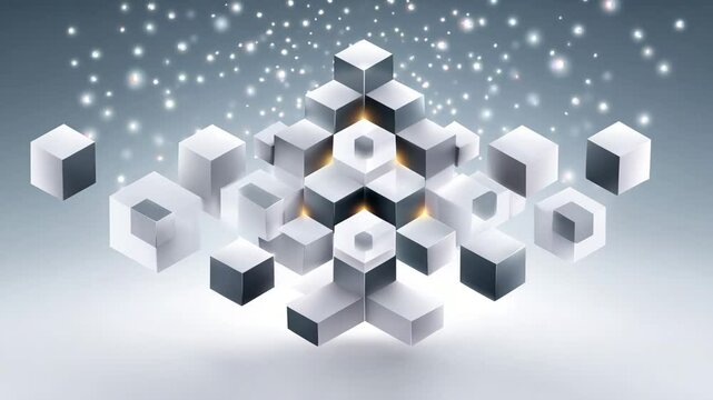 Abstract geometric shapes create a dynamic visual effect, perfect for backgrounds or modern designs in technology and creativity.