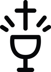 Holy Communion Chalice Icon with Radiating Lines