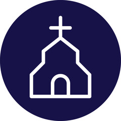 Holy Chalice and Cross Icon on Red Circle Background