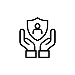 Protecting Your Identity A Minimalist Black and White Line Art Icon