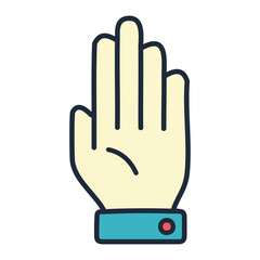 Obraz premium Farewell Hand Gesture Outline 