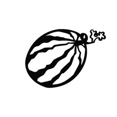 watermelon round monochrome fruit vector