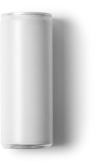 A minimalist design of a blank soda can against a light background.