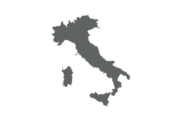 Italy Map Vector Silhouette Icon for Geographic Design