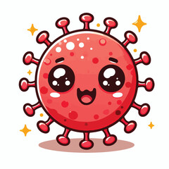 Obraz premium cute cartoon virus image vector on plain white background