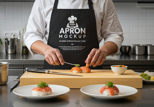 Black Apron Mockup
