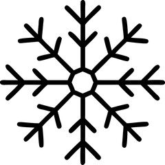 snowflake  vector outline icon on white or transparent background