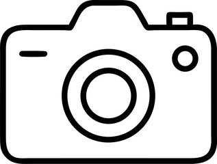 photo camera vector outline icon on white or transparent background