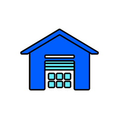 Icon a warehouse, isolated against a clean background.