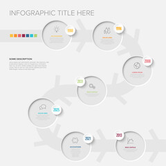 Use this modern timeline template for business process visualization needs. This professional workflow timeline template helps present essential data and steps clearly.