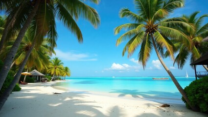 Fototapeta premium palm trees on the beach