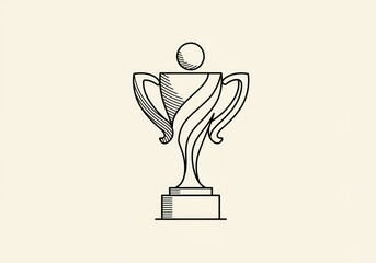 Simple, elegant line drawing of a stylized trophy