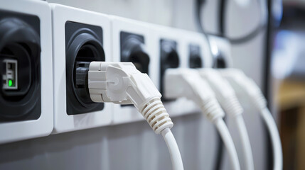 A white wall with a black and white striped pattern.
