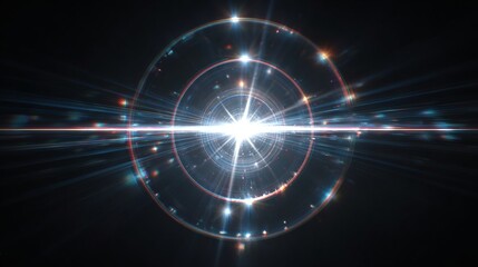 Abstract Light Tunnel with Circular and Radial Patterns