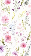 watercolor flowers pattern