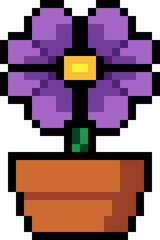 Pixel Purple flower in pot icon