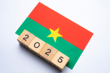2025, Burkina Faso, Burkina Faso flag with date block, Concept, Important events for Burkina Faso...