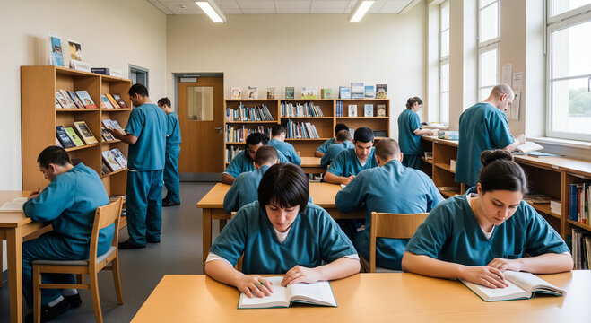 Students Studying in Library