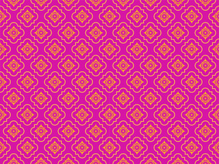 This pattern is arranged using curves, using a pink background and orange stripes. It is used in textiles, wallpaper, curtains, bed sheets, pillow cases, book covers, digital media and graphics.