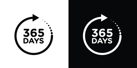 365 day icon filled flat sign concept for web design.