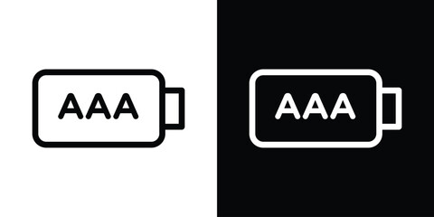 AAA battery icon filled flat sign concept for web design.