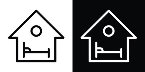 Accommodation icon filled flat sign concept for web design.