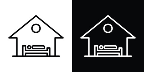 Accomodation icon filled flat sign concept for web design.
