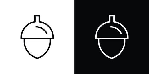 Acorn icon filled flat sign concept for web design.