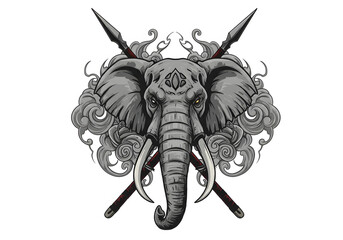 tribal mask isolated on white