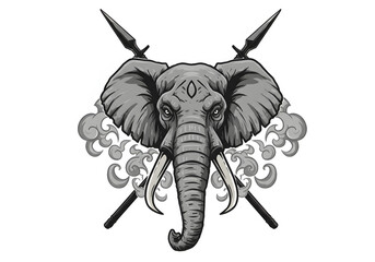 vector illustration of an abstract elephant
