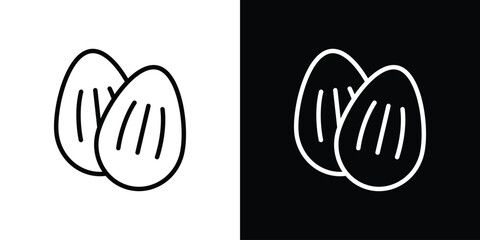 Almond icon filled flat sign concept for web design.