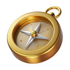 3d rendered golden compass a symbol of guidance