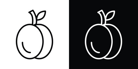 Apricot icon filled flat sign concept for web design.