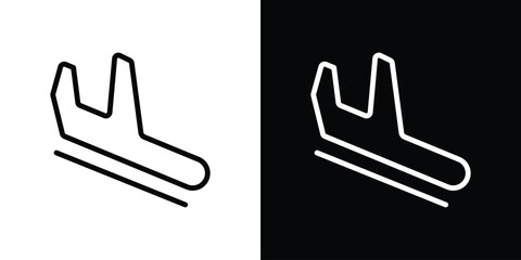 Arrival icon filled flat sign concept for web design.