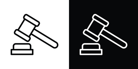 Auction icon filled flat sign concept for web design.