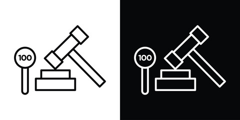 Auction icon filled flat sign concept for web design.