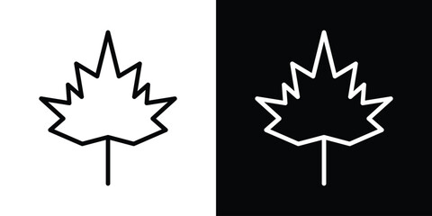 Autumn leaf canadian icon filled flat sign concept for web design.