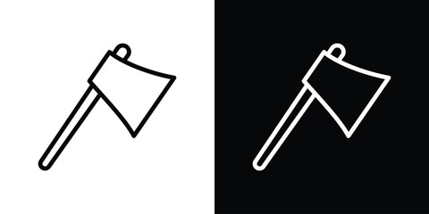 Axe icon filled flat sign concept for web design.