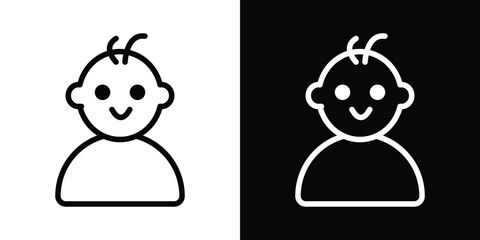 Baby boy icon filled flat sign concept for web design.