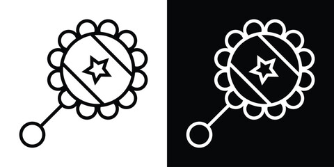 baby rattle icon filled flat sign concept for web design.