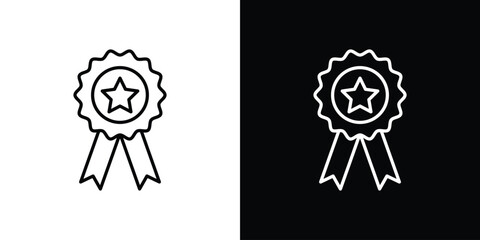 Badge icon filled flat sign concept for web design.