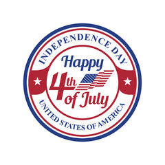 vector design circle pin sign happy independence day united states