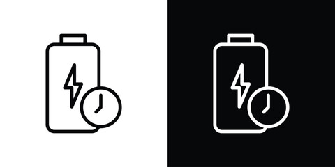 Battery time icon filled flat sign concept for web design.