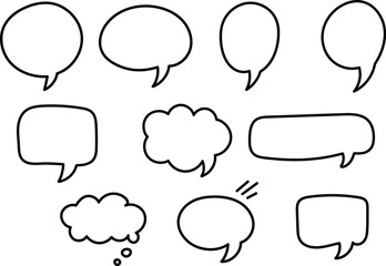 Hand drawn speech bubble set for text and yelling