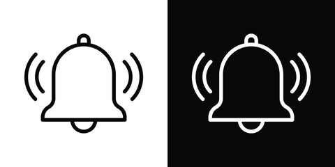 Bell icon filled flat sign concept for web design.