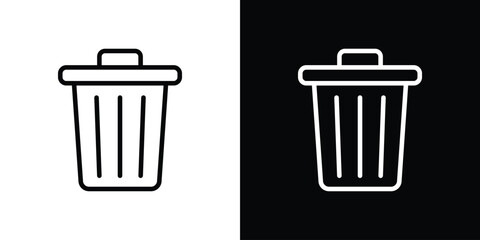 Bin icon filled flat sign concept for web design.
